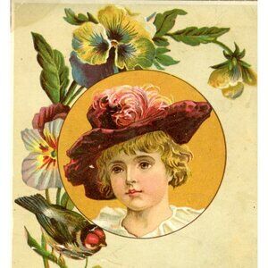 Frank Cousin's Bee Hive Salem Mass Bird Girl Hat Victorian Trade Card!